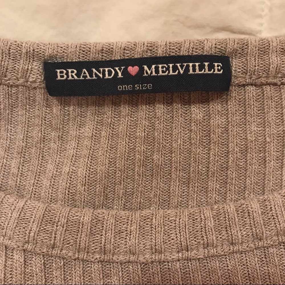 Tan Ribbed Cropped Tee - Picture 4 of 4