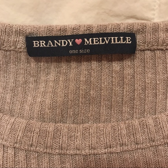 Tan Ribbed Cropped Tee - Picture 4 of 4