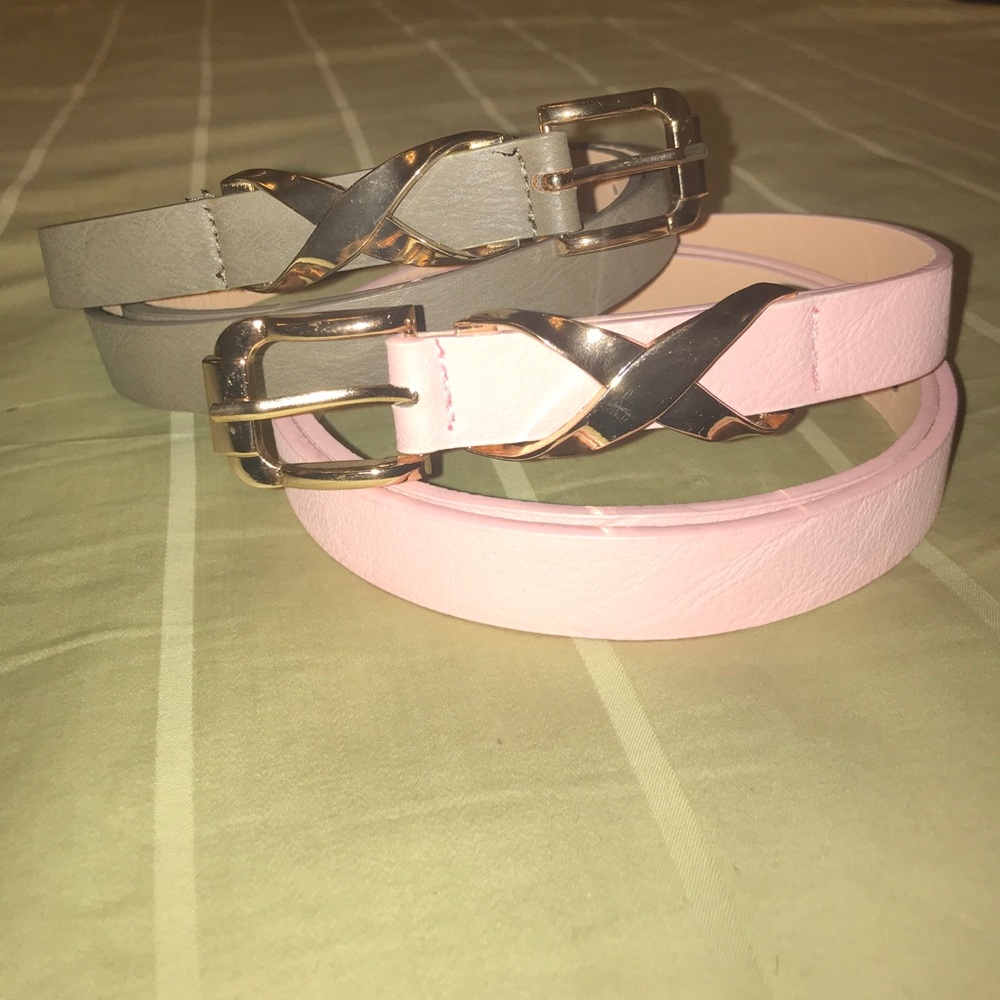 Pink Faux Leather Belt. 42” Long.