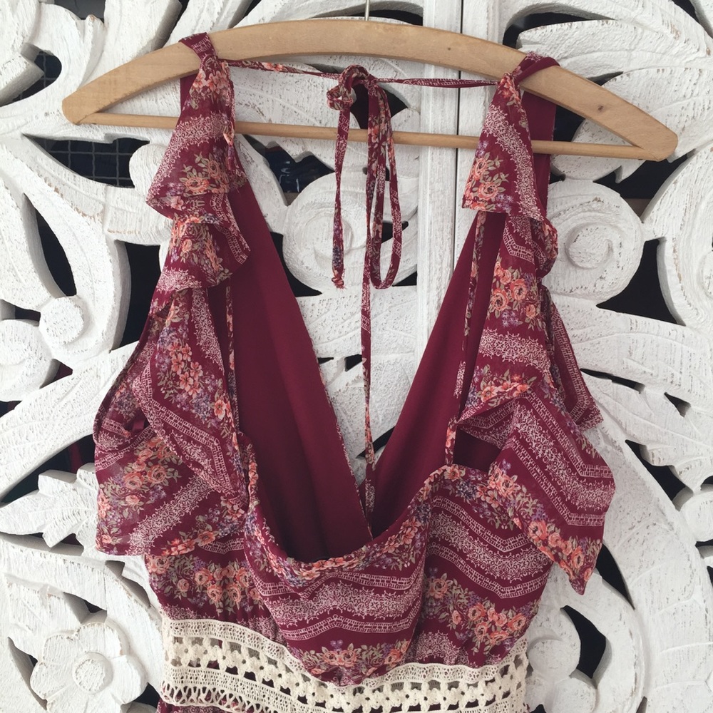 Floral Crochet Cutout Maxi Dress - Picture 5 of 5