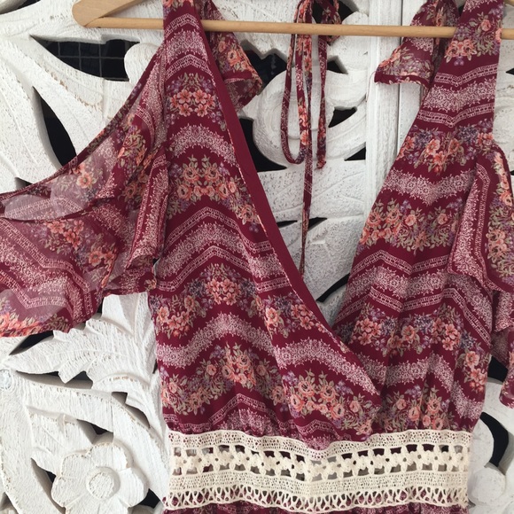 Floral Crochet Cutout Maxi Dress - Picture 2 of 5