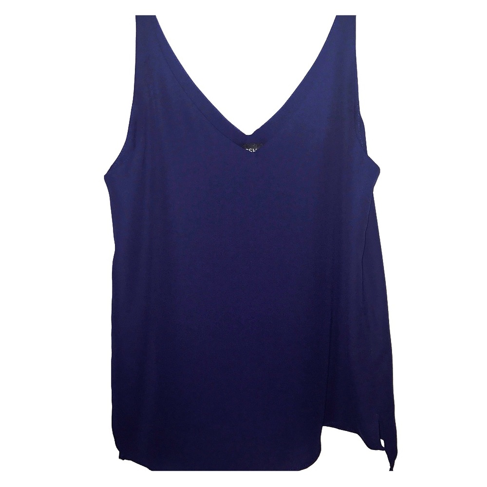 Topshop Navy Blue Double V-Neck Cami