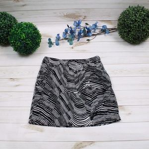 Banana Republic Black White Zebra Print Cowl Skirt