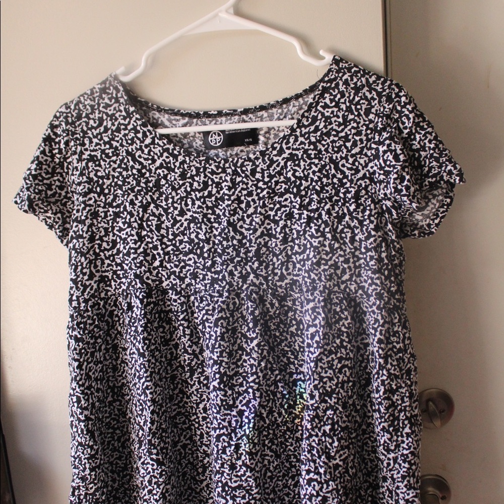 American Apparel composition print babydoll dress