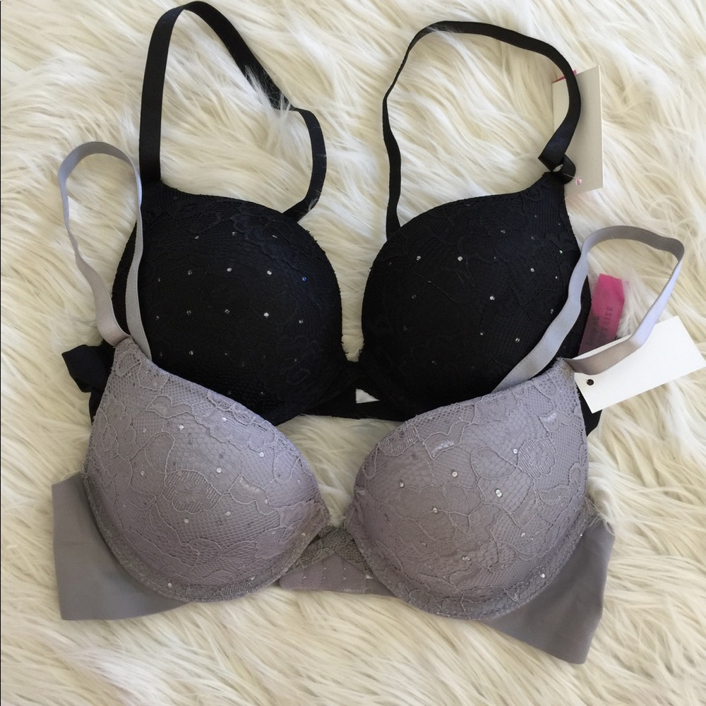 2 Size 38C Extreme Push-up Double Padded Bras