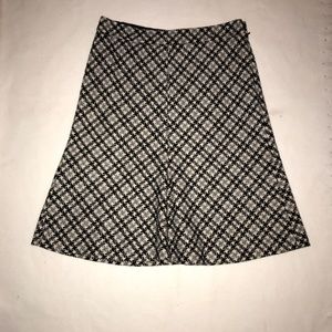 Ann Taylor Loft Wool Skirt, Black and White, 0