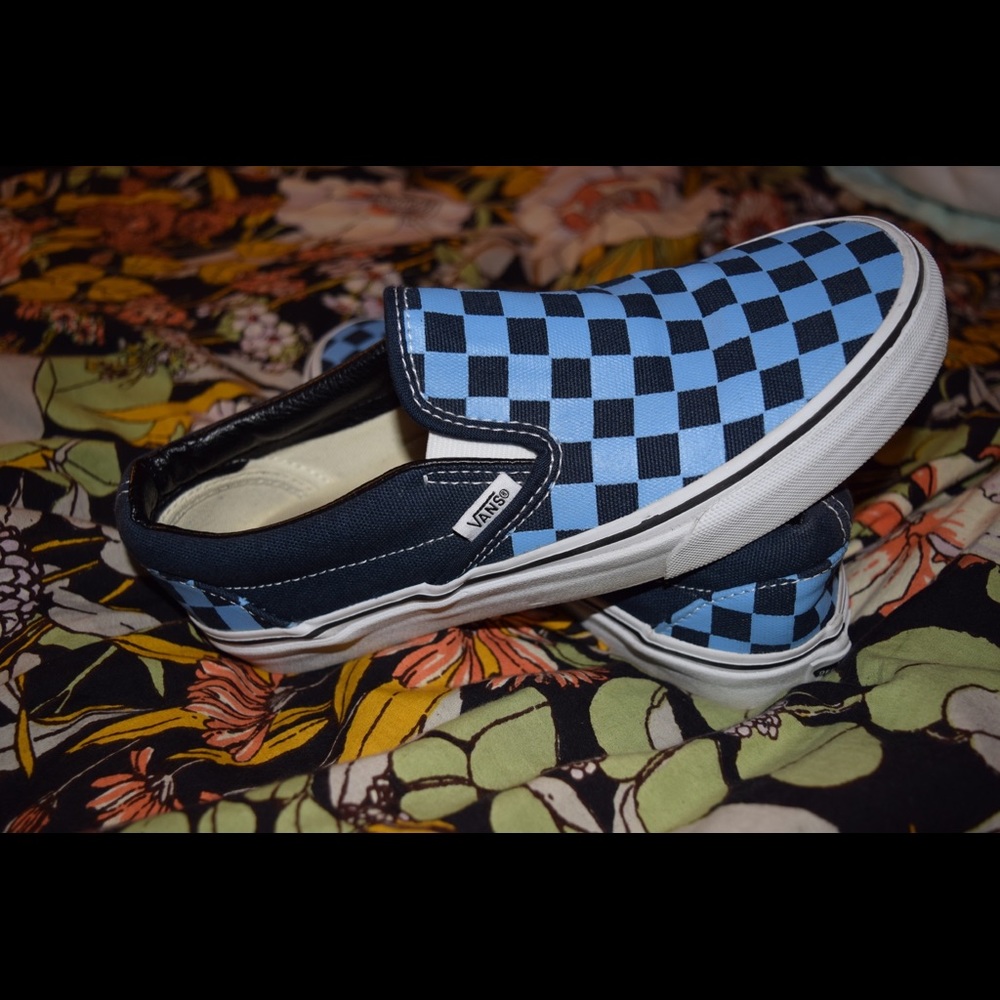 Blue Checkered Slip-on Vans