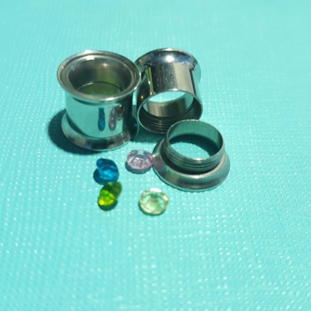 Pair of 00g (double zero gauge) stainless plugs