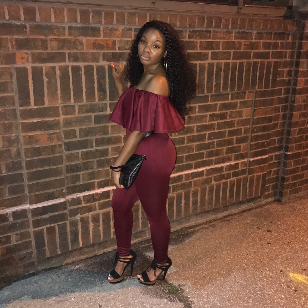 Off the shoulder One Piece Jump Suit