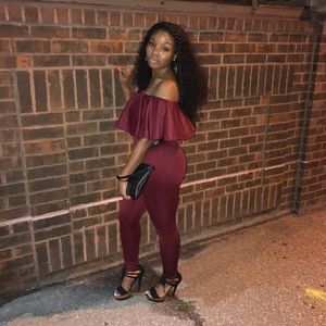 Off the shoulder One Piece Jump Suit