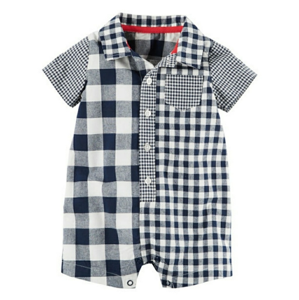 Baby Boy Checkered Romper