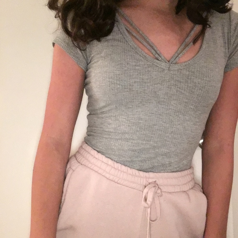Grey ribbed top