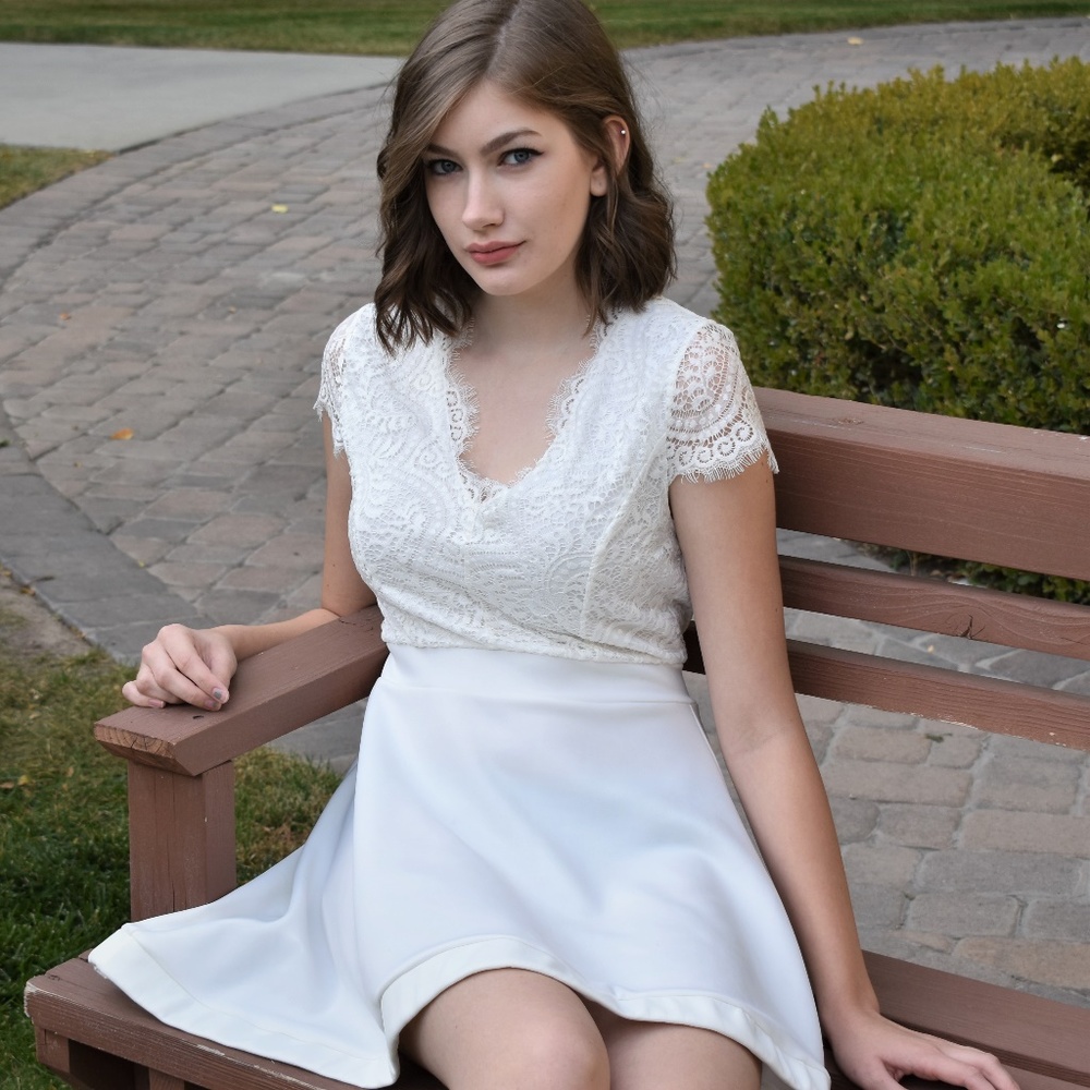 Charlotte Russe Half-Lace Dress