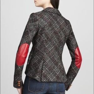 Smythe Tweed Hunting Blazer Red Elbow Patches