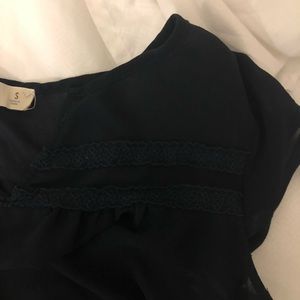 Navy blue sheer Hollister top