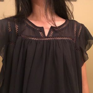 Loft black double layered blouse