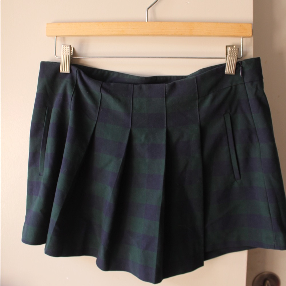 Zara blue and green plaid skort
