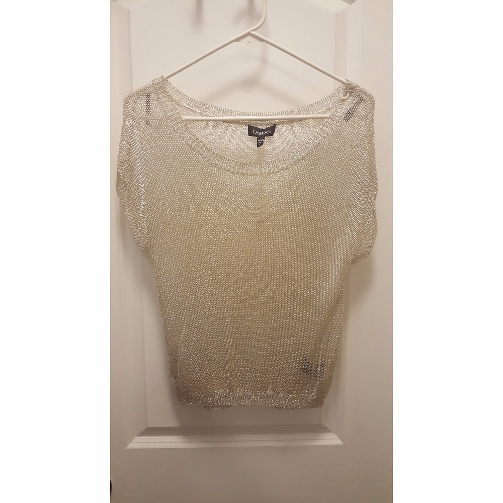 Bebe Sheer Glittery Top