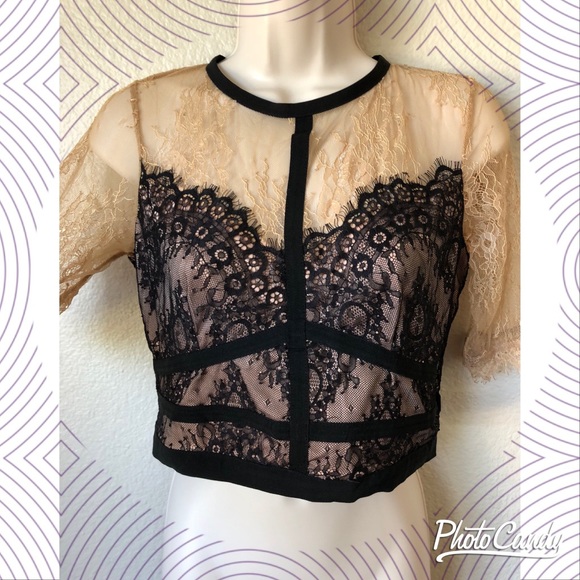 Forever 21 Tops - SOLD— NWT! Gorgeous lace crop top!