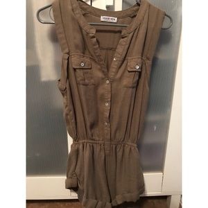 Olive Buttoned Romper