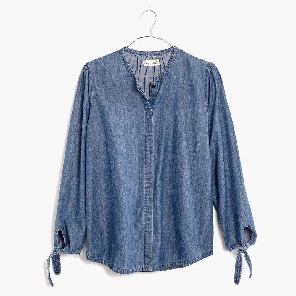 NWOT Madewell tie-sleeve denim shirt size M