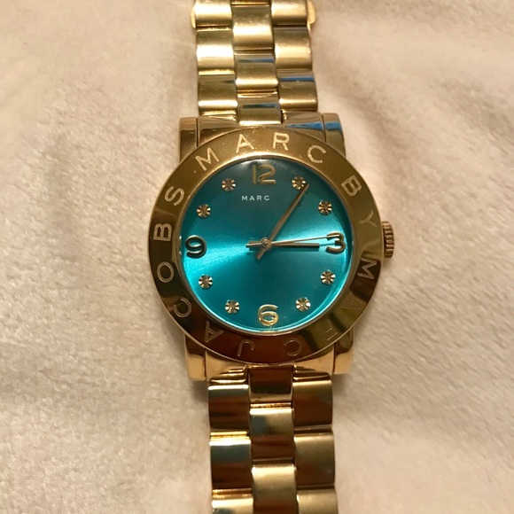 Marc by Marc Jacobs Blue Dial Gold Tone Watch