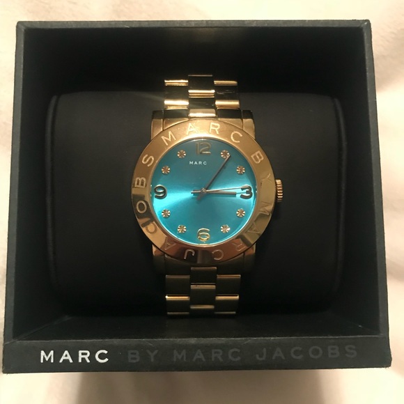 Marc by Marc Jacobs Blue Dial Gold Tone Watch