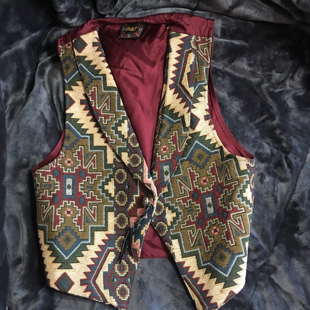 Vintage, aztec print vest.