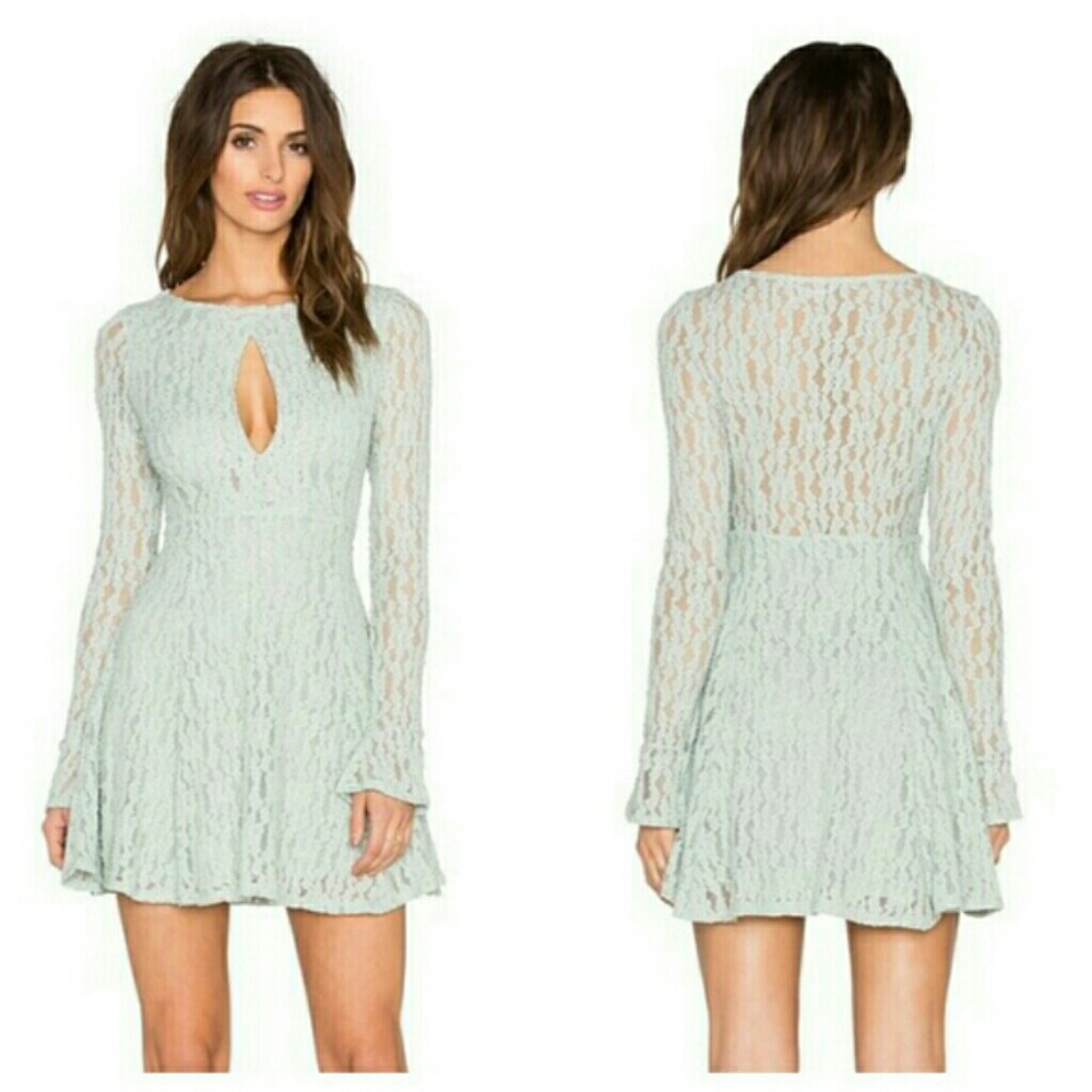 Free People Seafoam Green Lace Dress