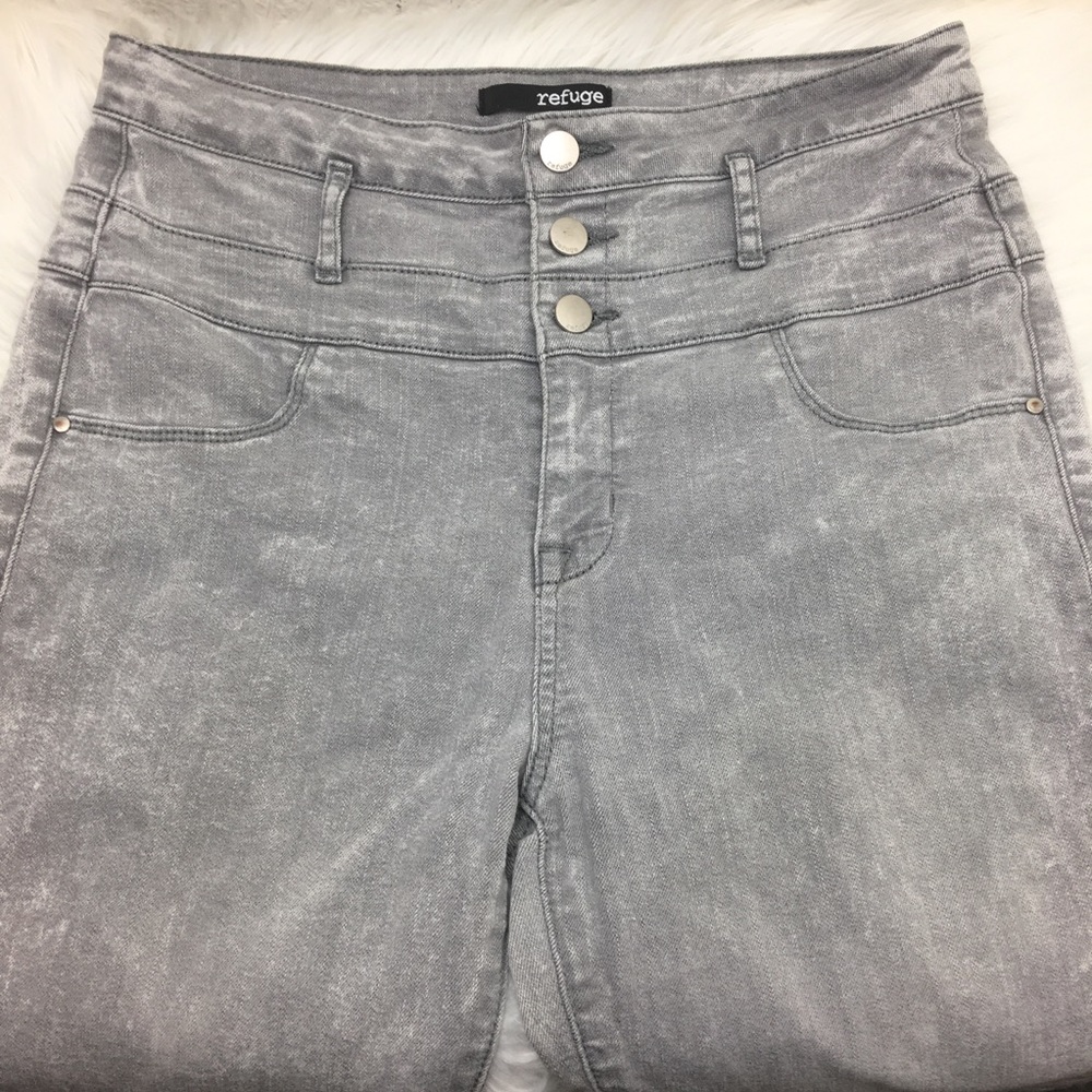 High Waist Super Skinny Grey Refuge Jeans