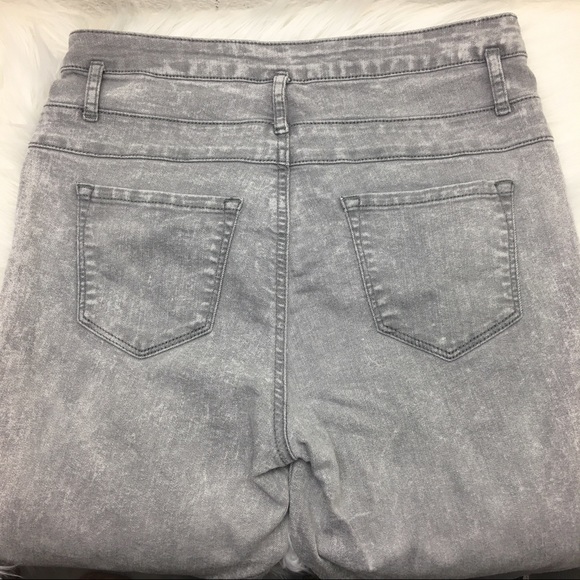 High Waist Super Skinny Grey Refuge Jeans - Picture 2 of 3