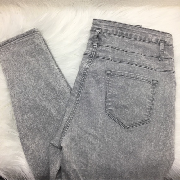 High Waist Super Skinny Grey Refuge Jeans - Picture 3 of 3