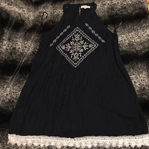 Sweet Wanderer Navy Blue/white Dress