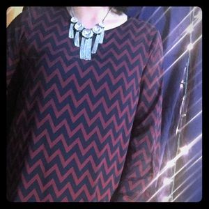 Women's cute zig zag striped work blouse.