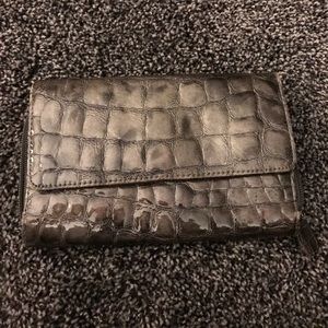 Gray patent leather large  Wallet