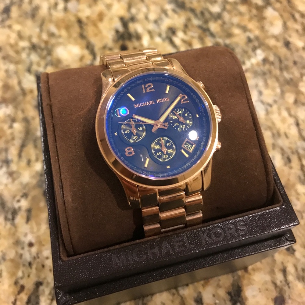 Michael Kors Rose Gold-Tone Chronograph Watch