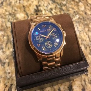 Michael Kors Rose Gold-Tone Chronograph Watch
