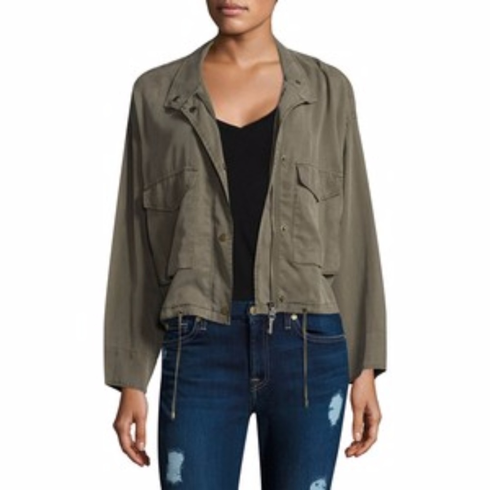 VTG Army Green Crop Women's Small Jacket Hang Ten - Picture 1 of 5