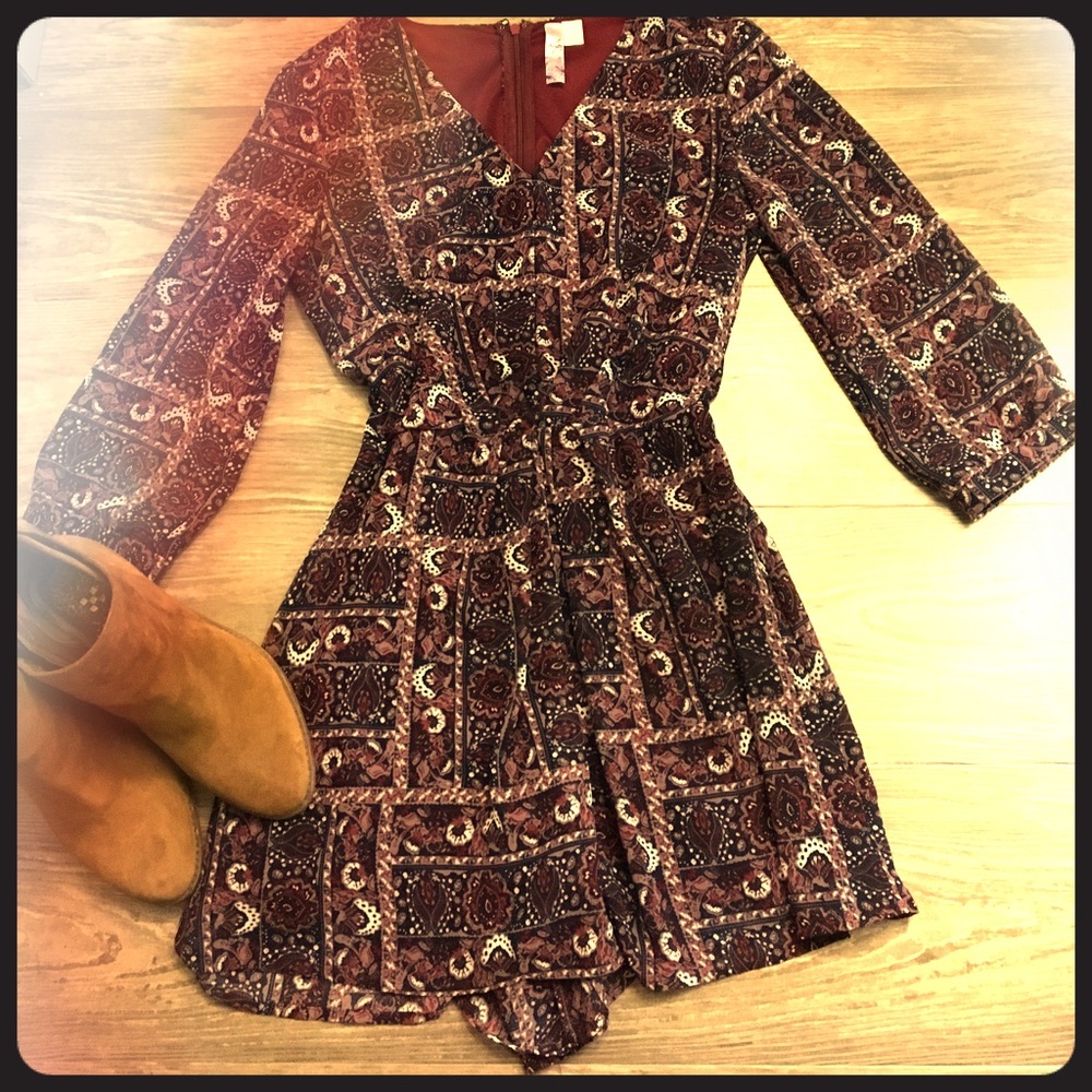 Paisley Purple Boho Romper