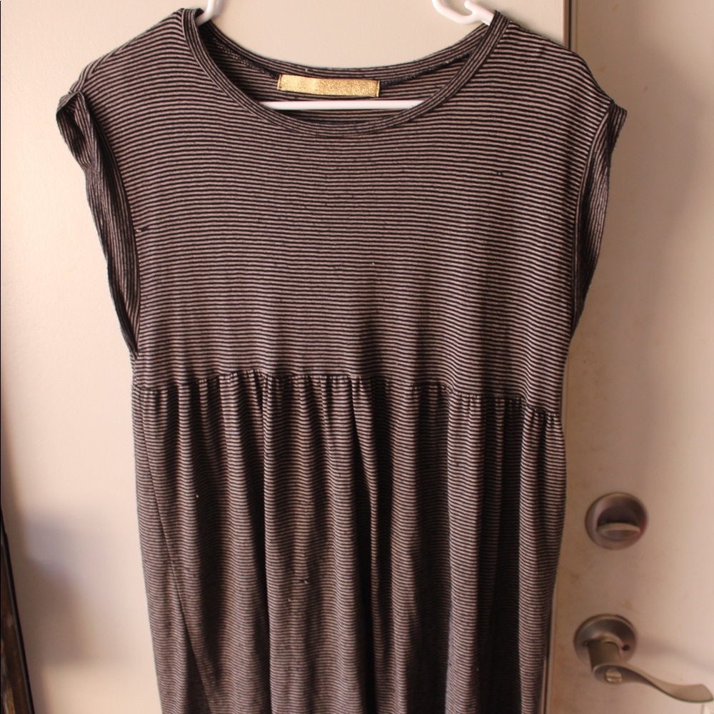 Brown and Black striped babydoll tunic
