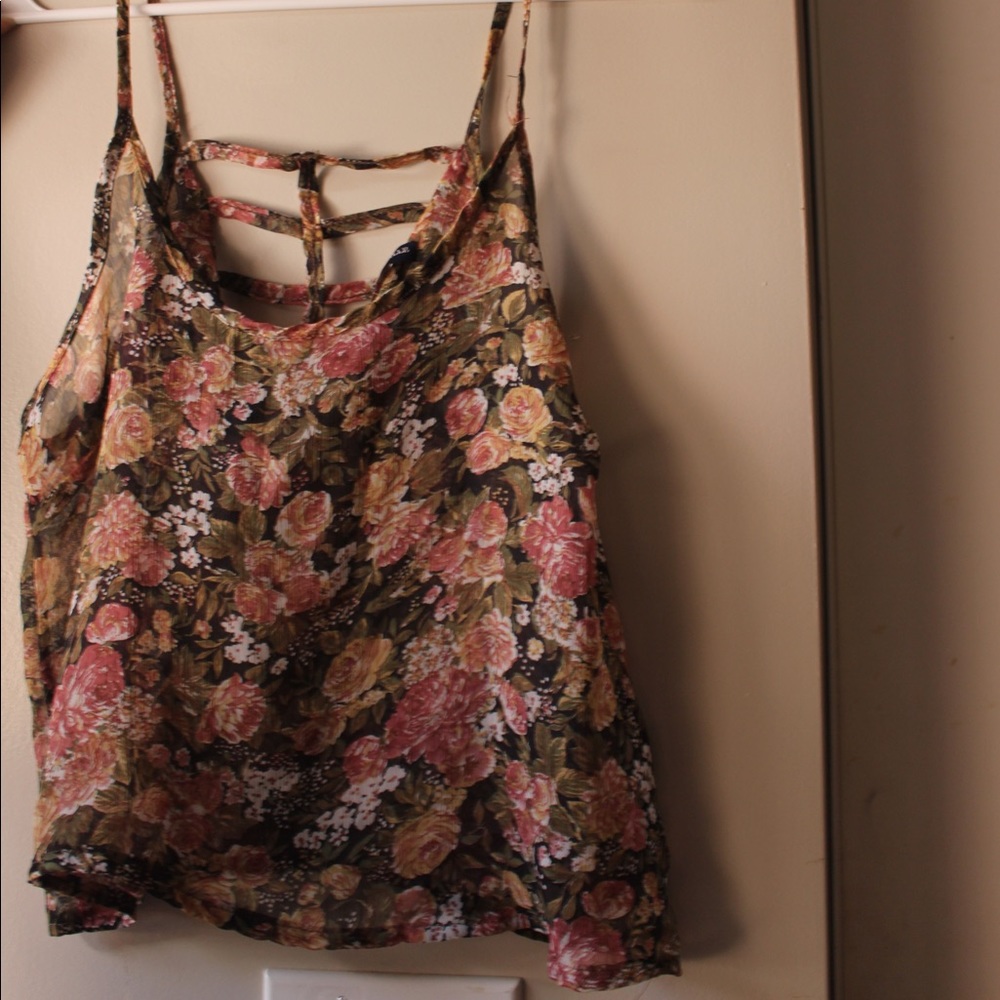 Brandy Melville sheer floral tank
