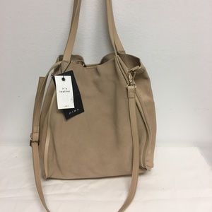 Beige suede purse from Zara.