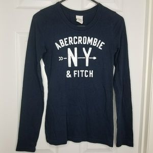 Abercrombie Navy Blue Long-Sleeved Shirt