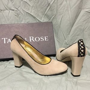 Taryn Rose : Made in Italy : Khaki Suede Pumps