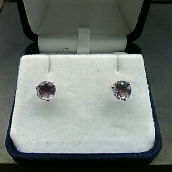 estate 925 Jewelry - 4ctw Genuine Amethyst 14k Rose Gold 925