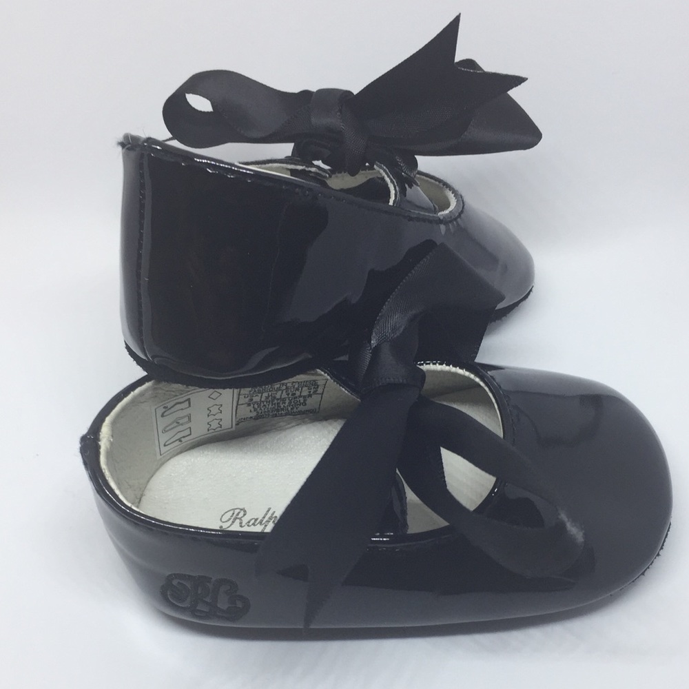 RL Infant Mary Jane Style Shoe with Satin Bow