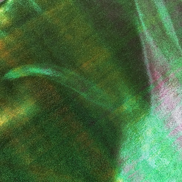 New Iridescent Green Rave Shorts - Picture 6 of 6