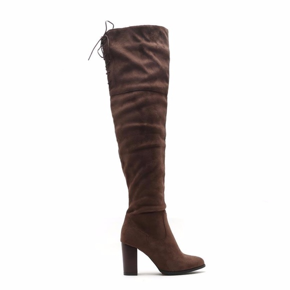 🎉 HP! Brown Over The Knee Heel Boots - Picture 6 of 8