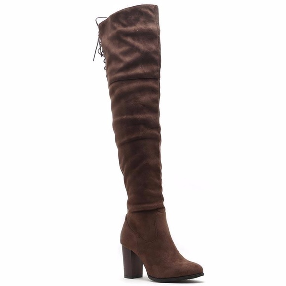 🎉 HP! Brown Over The Knee Heel Boots - Picture 5 of 8