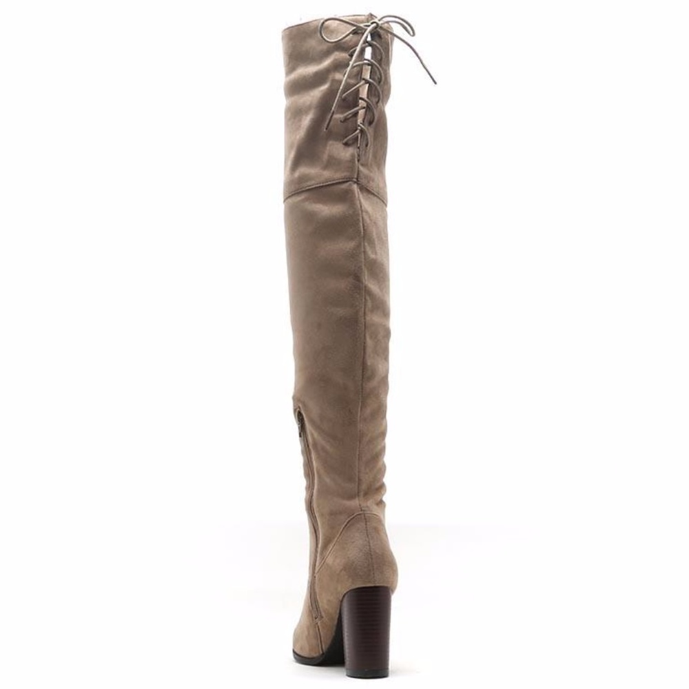 🍁 Taupe Over The Knee Heel Boots Fall Boots - Picture 7 of 8